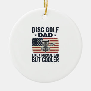 Disc Golf Dad Vintage Flag Funny Shirt Design_1 Ceramic Tree Decoration