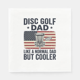 Disc Golf Dad Vintage Flag Funny Shirt Design_1 Napkin