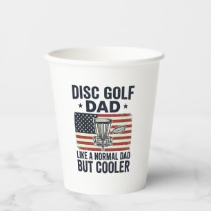 Disc Golf Dad Vintage Flag Funny Shirt Design_1 Paper Cups