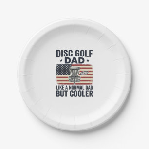 Disc Golf Dad Vintage Flag Funny Shirt Design_1 Paper Plate