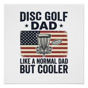 Disc Golf Dad Vintage Flag Funny Shirt Design_1 Poster
