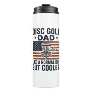 Disc Golf Dad Vintage Flag Funny Shirt Design_1 Thermal Tumbler