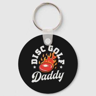 Disc Golf Daddy Father's Day Disc Golfing Dad Retr Key Ring