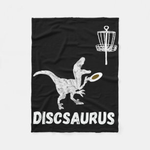Disc Golf Dinosaur Frolfing T-rex Dino Funny Disc  Fleece Blanket