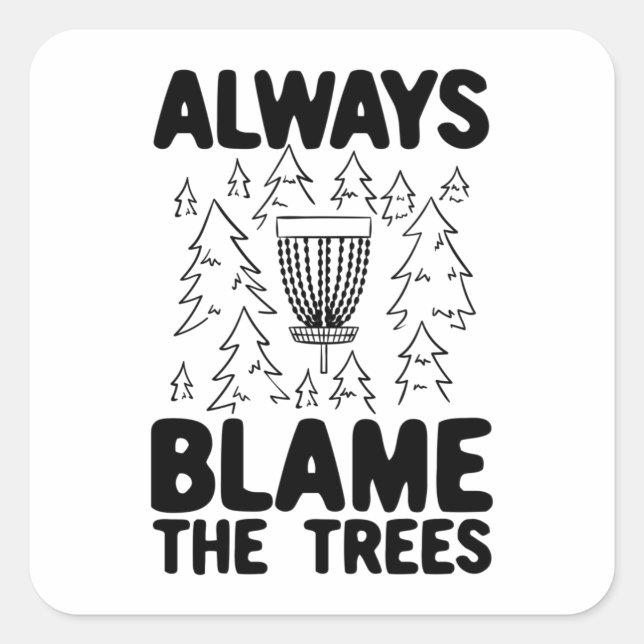 Disc Golf Disc Basket Gift Square Sticker (Front)