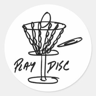 Disc Golf Discetch Classic Round Sticker