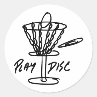 Disc Golf Discetch Classic Round Sticker