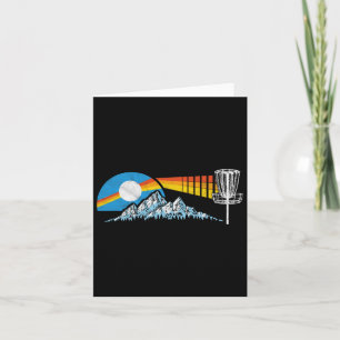 Disc Golf Distressed Mountains And Sun 80s Vintage Card