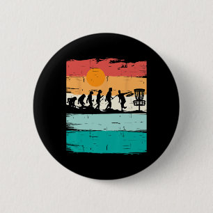 Disc Golf Evolution - Disc Golf Player Flying Disc 6 Cm Round Badge