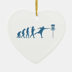 Disc Golf Evolution - Fun Gift for Disc Golfer Ceramic Tree Decoration