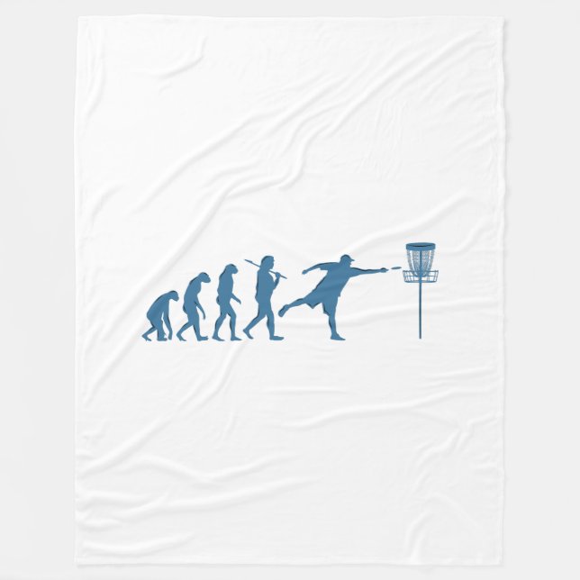 Disc Golf Evolution - Fun Gift for Disc Golfer Fleece Blanket (Front)