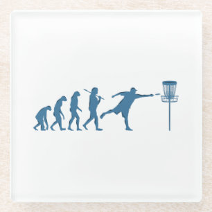 Disc Golf Evolution - Fun Gift for Disc Golfer Glass Coaster