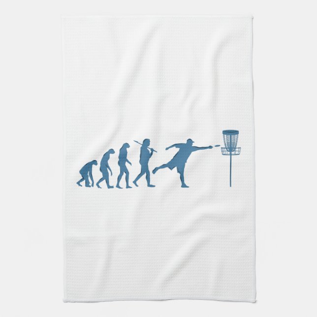 Disc Golf Evolution - Fun Gift for Disc Golfer Tea Towel (Vertical)