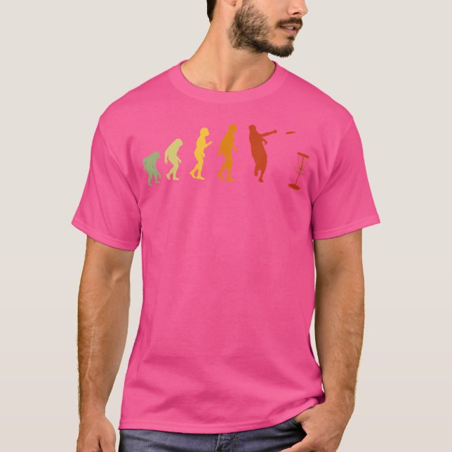 Disc Golf Evolution Funny Frolf Golf Basket T-Shirt (Front)