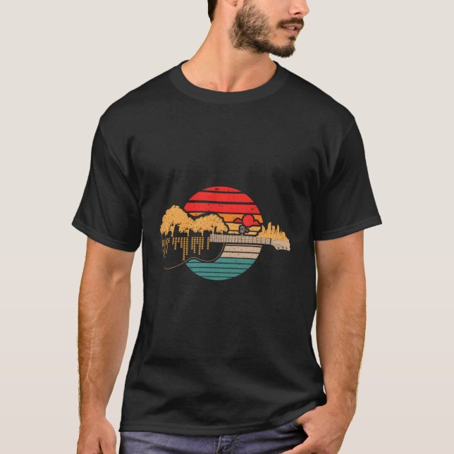 Disc Golf Flying Disc Disc Golf Guitar T-Shirt (Front)