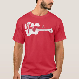 Disc Golf Flying Sunset Guitar Art 643 T-Shirt