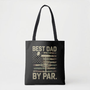 Disc Golf Frisbee Best Dad Par Camo US flag Golfer Tote Bag