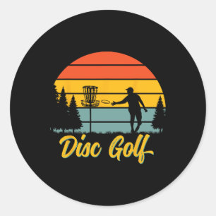 Disc Golf. Frisbee Breezy Easy Classic Round Sticker