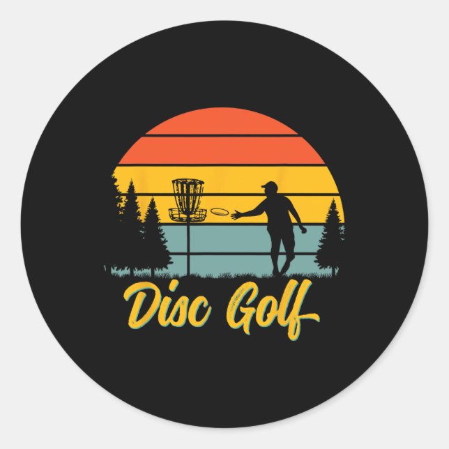Disc Golf. Frisbee Breezy Easy  Classic Round Sticker (Front)