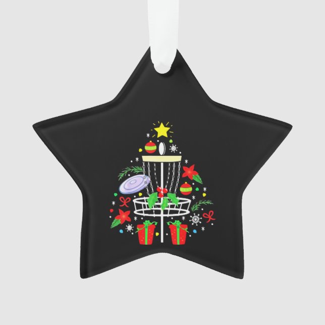 Disc Golf Frisbee Christmas Ornament Tree Funny (Front)
