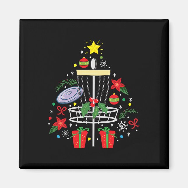 Disc Golf Frisbee Christmas Ornament Tree Funny Gi Magnet (Front)