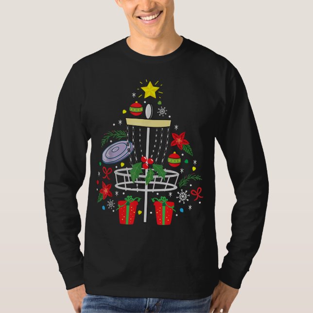 Disc Golf Frisbee Christmas Ornament Tree Funny Gi T-Shirt (Front)