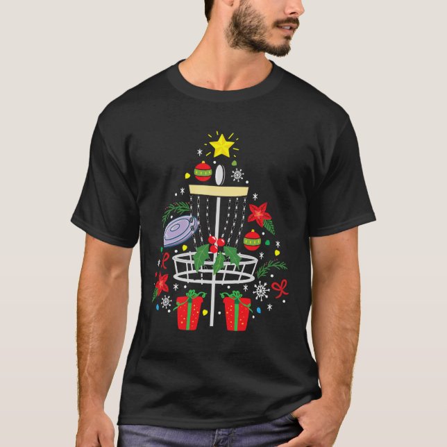 Disc Golf Frisbee Christmas Ornament Tree Funny Gi T-Shirt (Front)