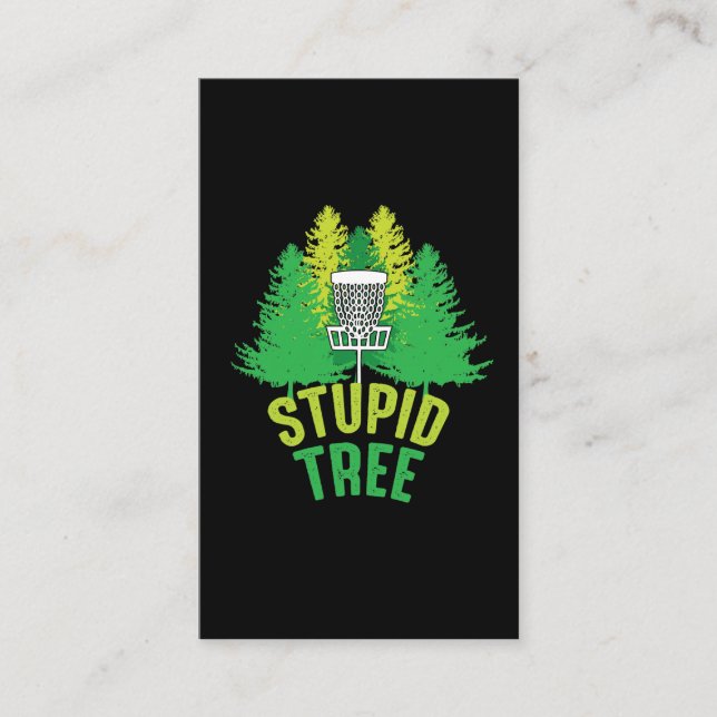 Disc Golf  Frisbee Hobby Stupid Tree Business Card (Front)