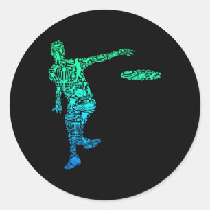 Disc Golf Frisbee Men Kids Boys  Classic Round Sticker