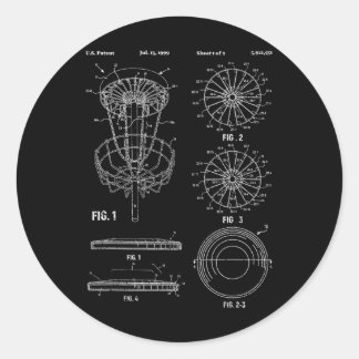 Disc Golf Frisbee Player Disc Golfer Sket Patent Classic Round Sticker