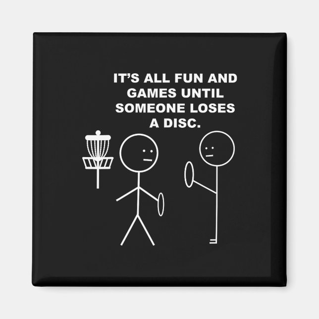 Disc Golf Frisbee Stickman Stick Figure Humour Pun Magnet (Front)