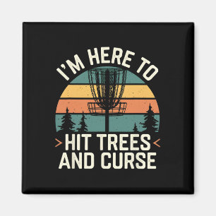Disc Golf Funny Hit Trees And Curse Retro Disc Gol Magnet
