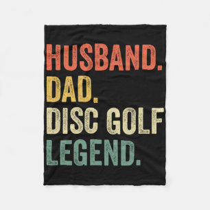 Disc Golf Funny Husband Dad Legend Vintage Frisbee Fleece Blanket