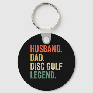 Disc Golf Funny Husband Dad Legend Vintage Frisbee Key Ring