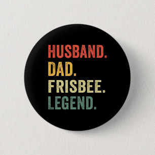 Disc Golf Funny Husnd Dad Legend Vintage Frisbee S 6 Cm Round Badge