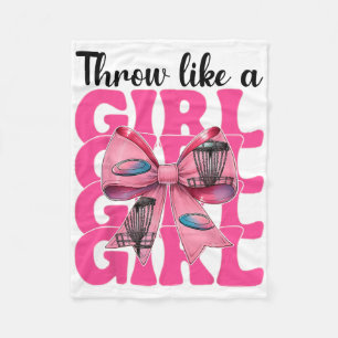 Disc Golf Girl Discgolf Throw Like A Girl  Fleece Blanket