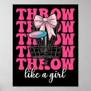 Disc Golf Girl Mum Mother's Day Discgolf Throw Lik Poster