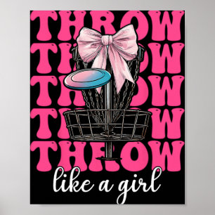 Disc Golf Girl Mum Mother's Day Discgolf Throw Lik Poster