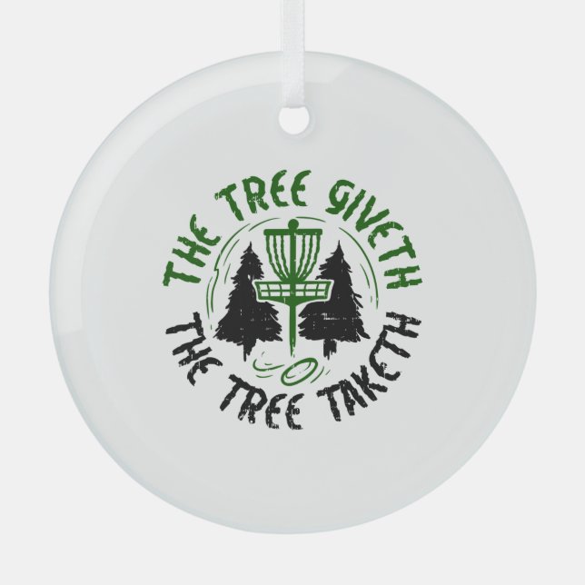 Disc Golf Glass Tree Decoration (Front)
