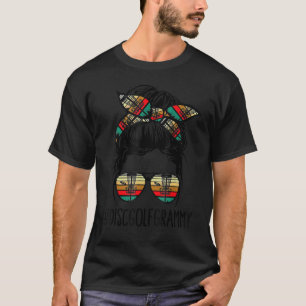 Disc Golf Grammy Life Messy Bun Glasses Disc Golf  T-Shirt