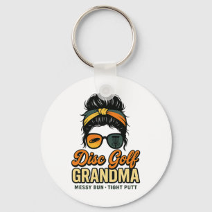 Disc Golf Grandma Retro Script  Key Ring