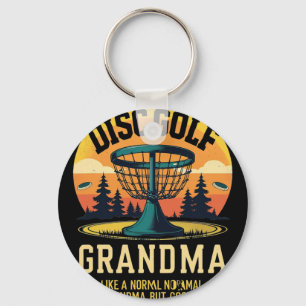 Disc Golf Grandma Sunset Sket Key Ring