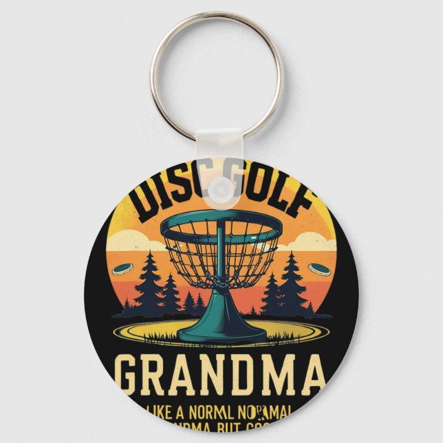 Disc Golf Grandma Sunset Sket  Key Ring (Front)