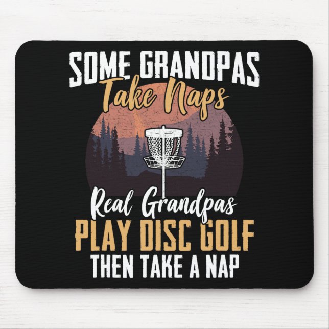 Disc Golf Grandpa Disc Golfing Frisbee Disc Golf F Mouse Pad (Front)