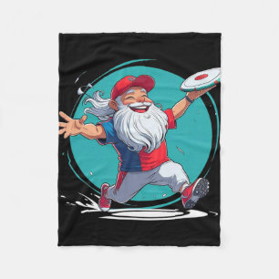 Disc Golf Grandpa – Dynamic Turquoise Circle Throw Fleece Blanket