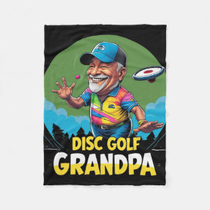 Disc Golf Grandpa – Green Dge Cap-throw Retro  Fleece Blanket