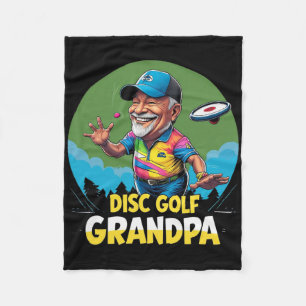 Disc Golf Grandpa – Green Dge Cap-throw Retro Fleece Blanket