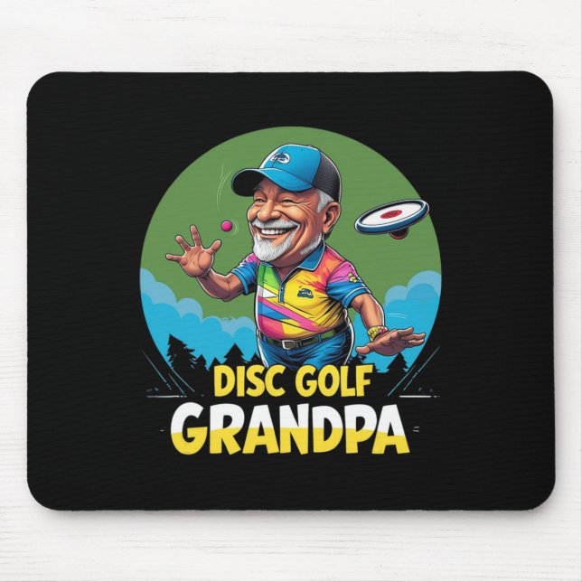 Disc Golf Grandpa – Green Dge Cap-throw Retro  Mouse Pad (Front)