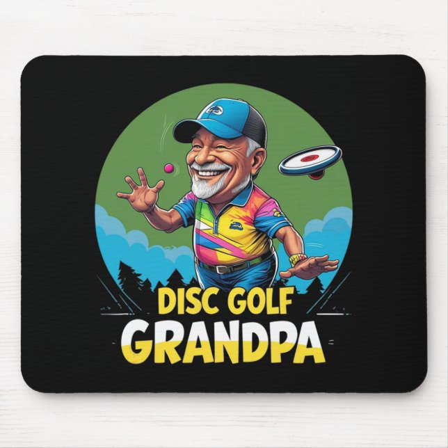 Disc Golf Grandpa – Green Dge Cap-throw Retro  Mouse Pad (Front)