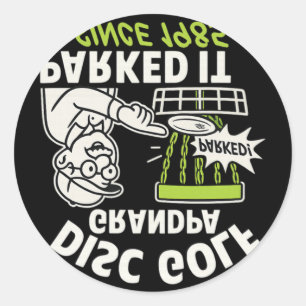 Disc Golf Grandpa Parked It Since 1985 Classic Round Sticker